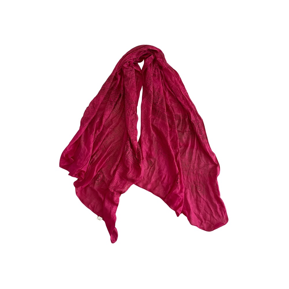 Magenta Pink Om Symbol Rayon Scarf Sunburst Print India World Market